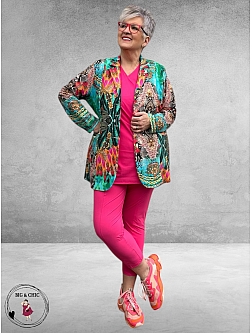 Only-m Blazer Travel Stampa Azzuro